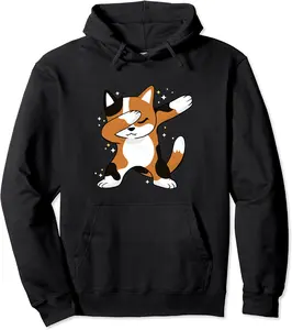 Dabbing Cat Funny Women Men Cute Dad Graphic Friend Girl Dab Pullover Hoodie - 30B07YZGS4Q4