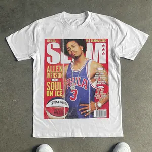 Allen Iverson 'Slam Magazine' March 99 Cover White Heavyweight T-Shirt Unisex All Sizes, Graphic Tees, Gift For Fans
