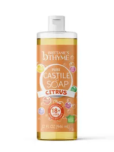 Brittanie’s 32oz Citrus Castile Soap All-Natural Multi-Use Cleanser | Face, Body, Hair & Home | Plant-Based, Deep Cleaning, Refreshing Citrus Glow | Family Made, Small Batch, USA Crafted