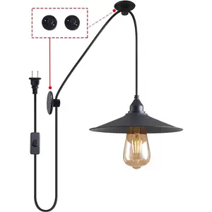 Waterproof Hanging Pendant Light with Plug in Cord for Outdoor Patio MA6006