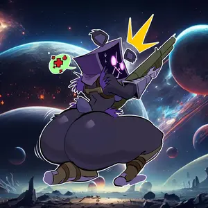 Cute Purple Furry Bear Girl Anime Sticker Kawaii Vinyl Decal for Gamers and Collectors