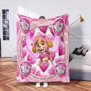 Paw Patrol Throw Plush Throw Blanket - Soft,Comfortable,Warm,Ultra-Soft Microfiber All-Season Lightweight Throw, Suitable for Sofa,Picnic,Office,Bed,Camping and Travel - Versatile Gift for Christmas,Halloween,Birthday Parties