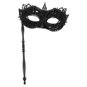 Black Lace Handheld Mask Masquerade Masks For Gras Masks Eyewear Costumes Accessories Ball Masks With Stick Halloween