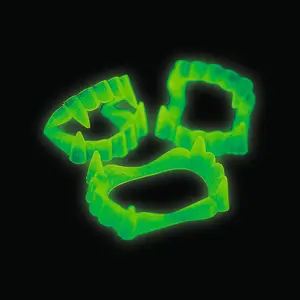2 1/2" Bulk 72 Pc. Glow-in-the-Dark BPA-Free Plastic Fangs Vampire Teeth