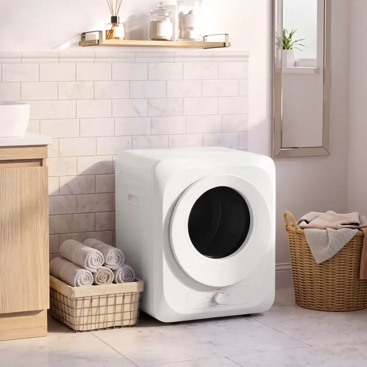 Costway 1.5 Cu.Ft Portable Clothes Dryer, 8 lb, 17.5" Inner Drum, 850W Vented Electric Laundry Machine with 5 Drying Modes, Stainless Steel Drum, Compact Dryer for Laundry, Apartment, Rv,120V