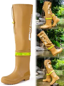 Men's High-Top Rubber Boots, Mud Boots, Simple Fashion Design, Slip-On Style, Ideal for Outdoor Gardening & Fishing, Durable Comfortable Wear