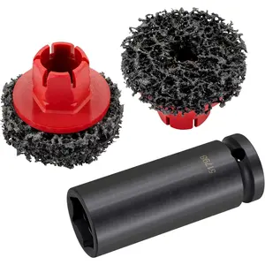 51798 Wheel Hub Cleaning Kit, Includes 1/2-Inch Drive Impact Socket & Brake Disc Cleaning Pads