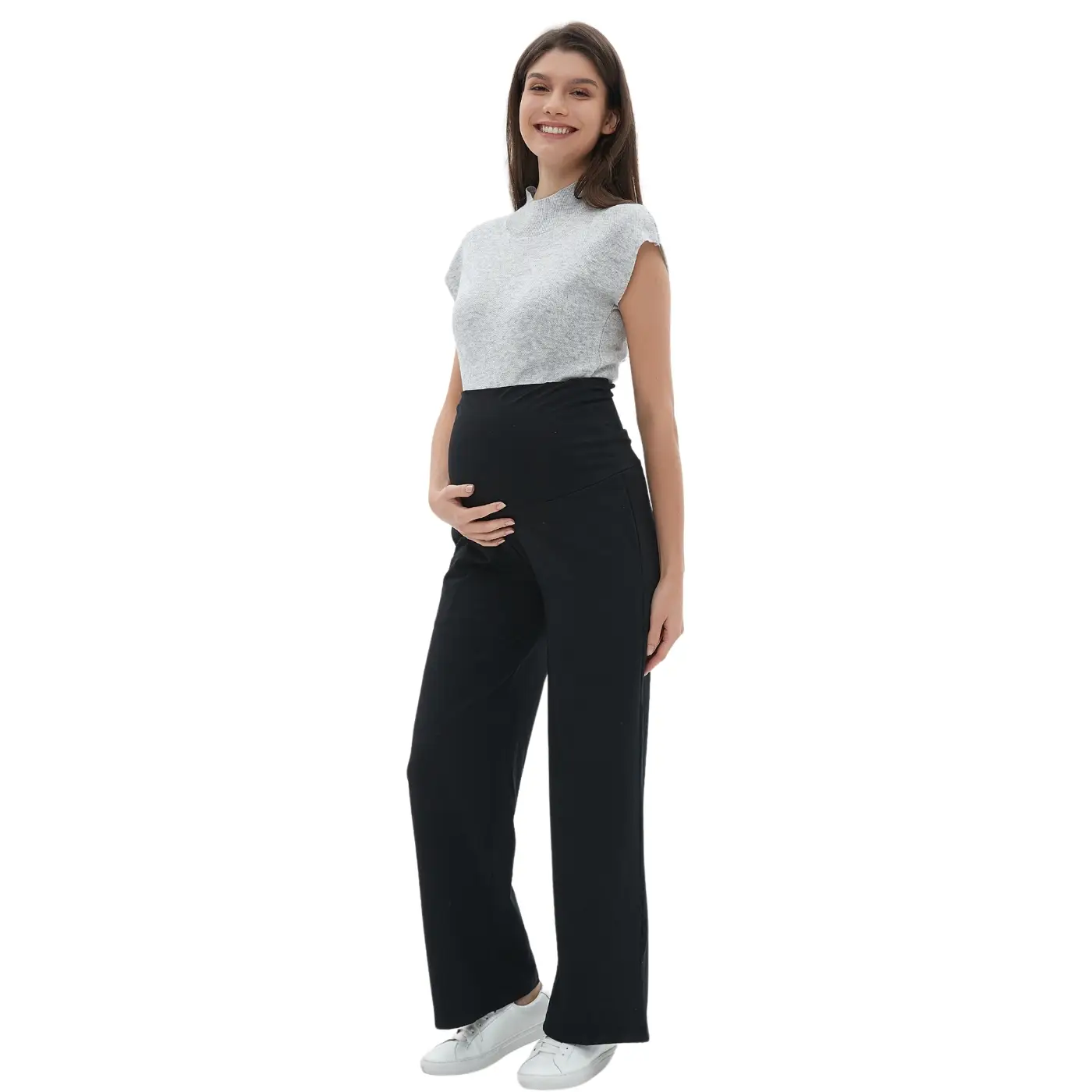 Maternity Pants, Stretchy, Comfortable Casual Pants, Elastic Over The Belly Pregnancy Loungewear