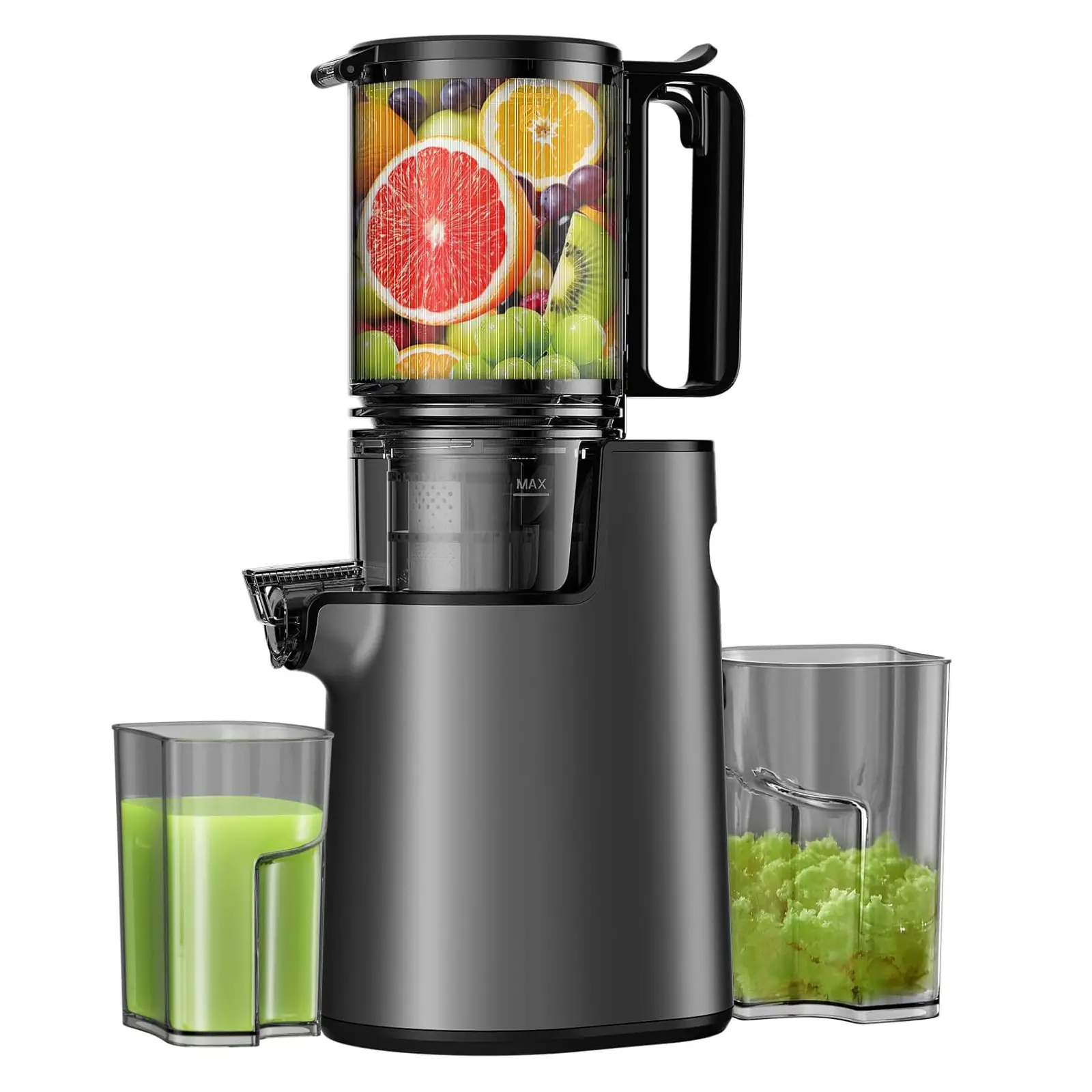 Cold Press Juicer,Slow Masticating Juicer with 4.3" Wide Feed Chute,350W Juice Extractor Machine with High Juice Yield,Fit Whole Vegetables and Fruits