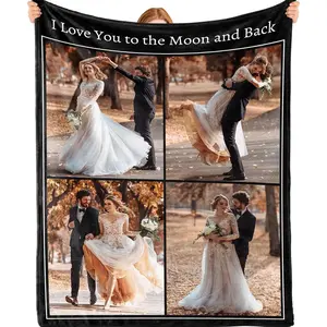 Custom Blanket - Personalized Gifts for Women Men, Personalized Blanket, Customized Blankets with Photos Text, Gifts for Couples Friends Mom Dad Kids Lover, Gifts for Wedding Anniversary