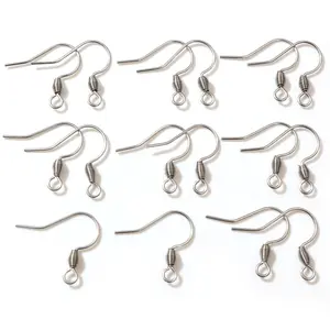 (Never Fade) 100pcs/lot 16x15mm Stainless Steel DIY Earring Findings Clasps Hooks Jewelry Making Accessories Earwire -W5-49