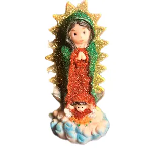 Virgin Mary Glitter Statue - Elegant Design with Glitter Finish, Ideal for Home Decor and Spiritual Use