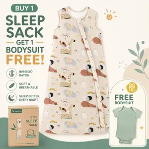 Yoofoss Bamboo Baby Sleep Sack Newborn Wearable Blanket, Cotton Infant Toddler Sleeping Bag 2-Way Zipper Supersoft Quilted Sleepbag Comfort TOG 1.0  Mother's Day Gifts