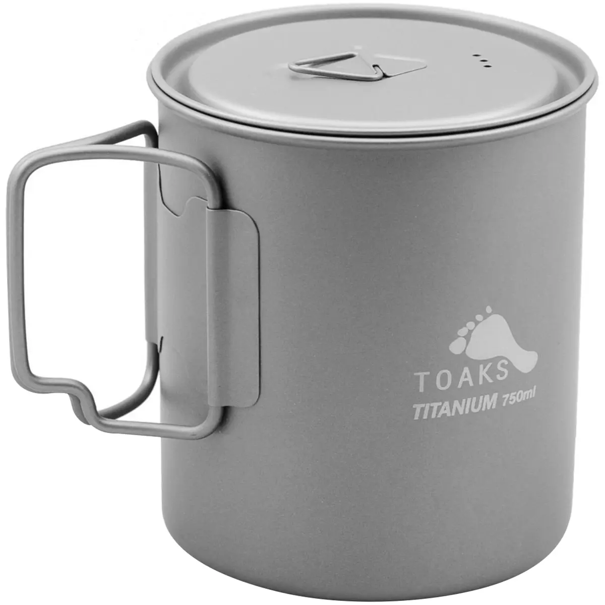 Toaks Ultralight Pure Titanium Camping Cook Pot, 750ml Portable Kitchen Gear for Outdoor Cooking with Foldable Handles and Lid, Rounded Bottom