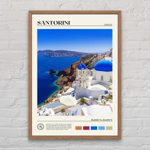 Real Photo, Santorini Print, Santorini Wall Art, Santorini Poster, Santorini Photo, Santorini Poster Print, Santorini Decor, Greece, Unframed