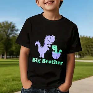 Big Brother T-Shirt Big Brother Shirt Toddler Boys Promoted to Big Bro Clothes Outfit Announcement Tees Letters and dinosaur patterns Top 2-10 Years