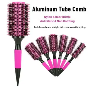 Barbershop Round Tube Curly Hair Rollers Hair Comb for Barber Salon Hair Brush Styling Hairbrush Hairdressing Combs Beauty Tools