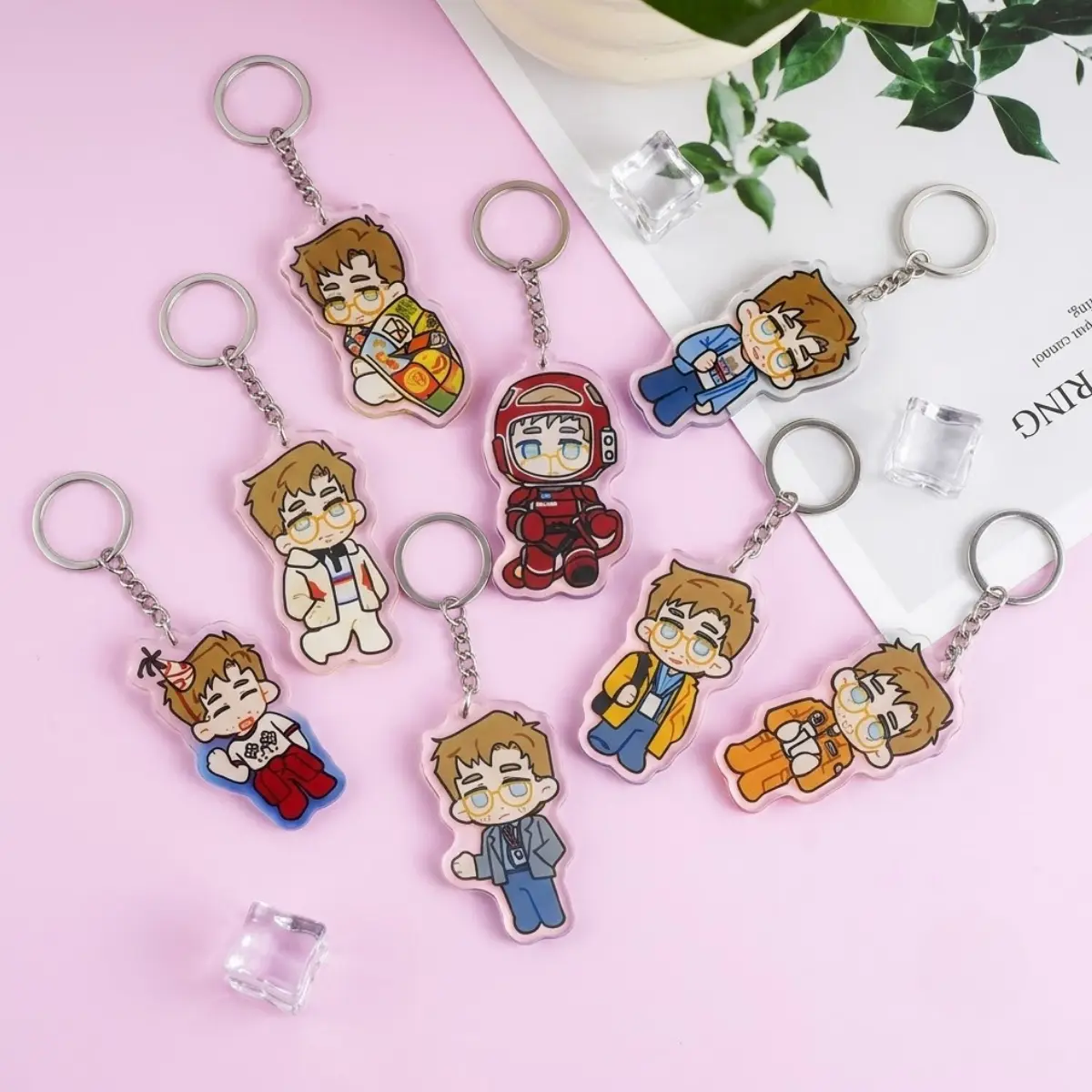 Project Hail Mary Holographic Acrylic Keychain Set | 8PCS Grace Fan Art Bag Charms