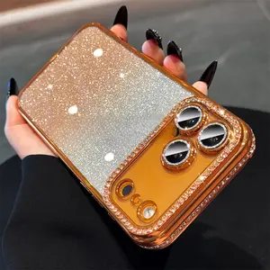 Luxury Sparkling Diamond Sequin Electroplated Transparent Phone Case for iPhone 17 Soft Back Case, Fashionable Phone Accessories, Fashionable Phone Case, Sequin Design, High-Quality Material, Electroplated Surface Treatment, Phone Protective Case