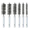 6-Piece Stainless Steel Bore Brush Set with 1/4" Hex Shank, Twisted Wire Brushes in Multiple Sizes for Rust Removal and Tube and Hardware Cleaning, Cleaning Tools