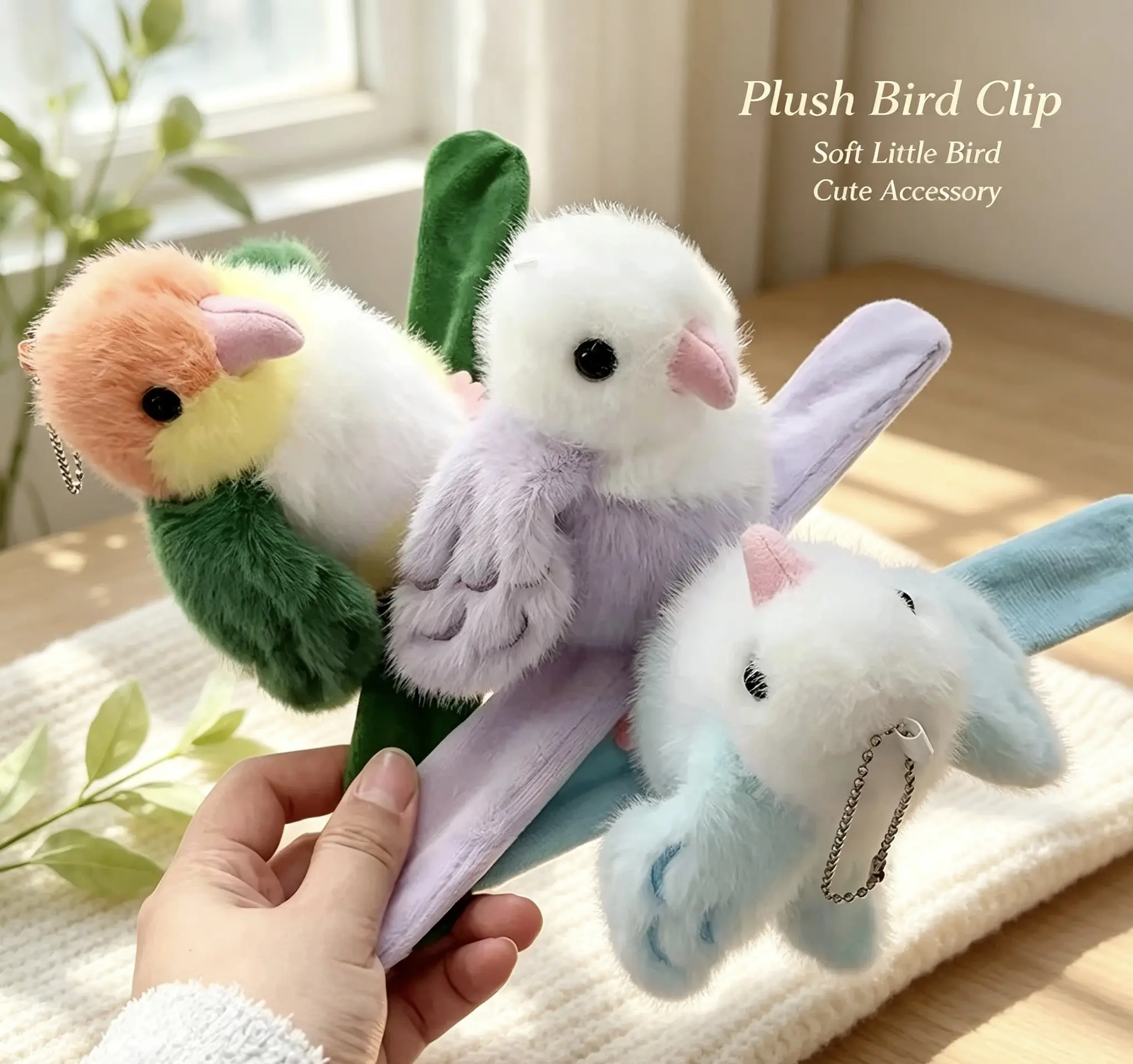 Cute simulation bird plush parrot toy pendant
