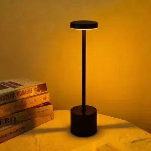 USB Wireless LED Rechargeable Portable Table Lamp,Three Color Adjustable Stepless Dimming,Touch Control Suitable for Outdoor Dining, Camping, Living Room, Dining Table, Bedroom