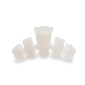 TELETIES - Coconut White - Medium - Classic Hair Claw Clip - Strong Grip