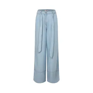Wide Leg Chambray Pants