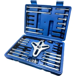 50PCS Harmonic Balancer Puller Set, Steering Wheel Flywheel Puller Installer Tool Set, Flange Type Gear & Crankshaft Pulley Removal Tool Kit for Car Truck SUV, Car Accessories