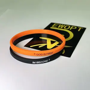 2-Packs "God Is First, I Am Second" Bracelets – Faith Reminder Wristbands for Men & Women