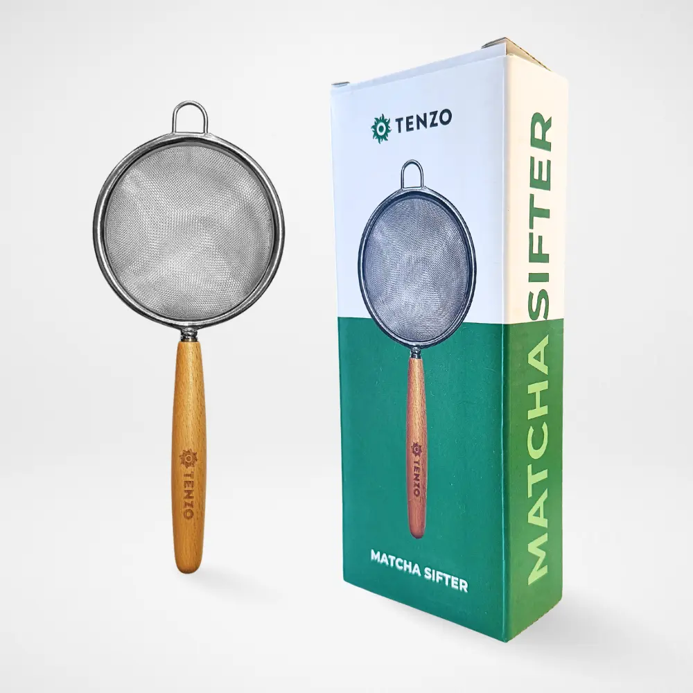 Tenzo Matcha Sifter - Stainless Steel & Beech Wood Handle for Smooth Clump-Free Tea - Elegant & Durable Design for Your Matcha Ritual