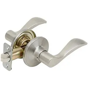 212 MAIN Right-Hand Naples Lever Privacy Lockset with Round Rose, Grade 3, Satin Nickel, Door Hardware