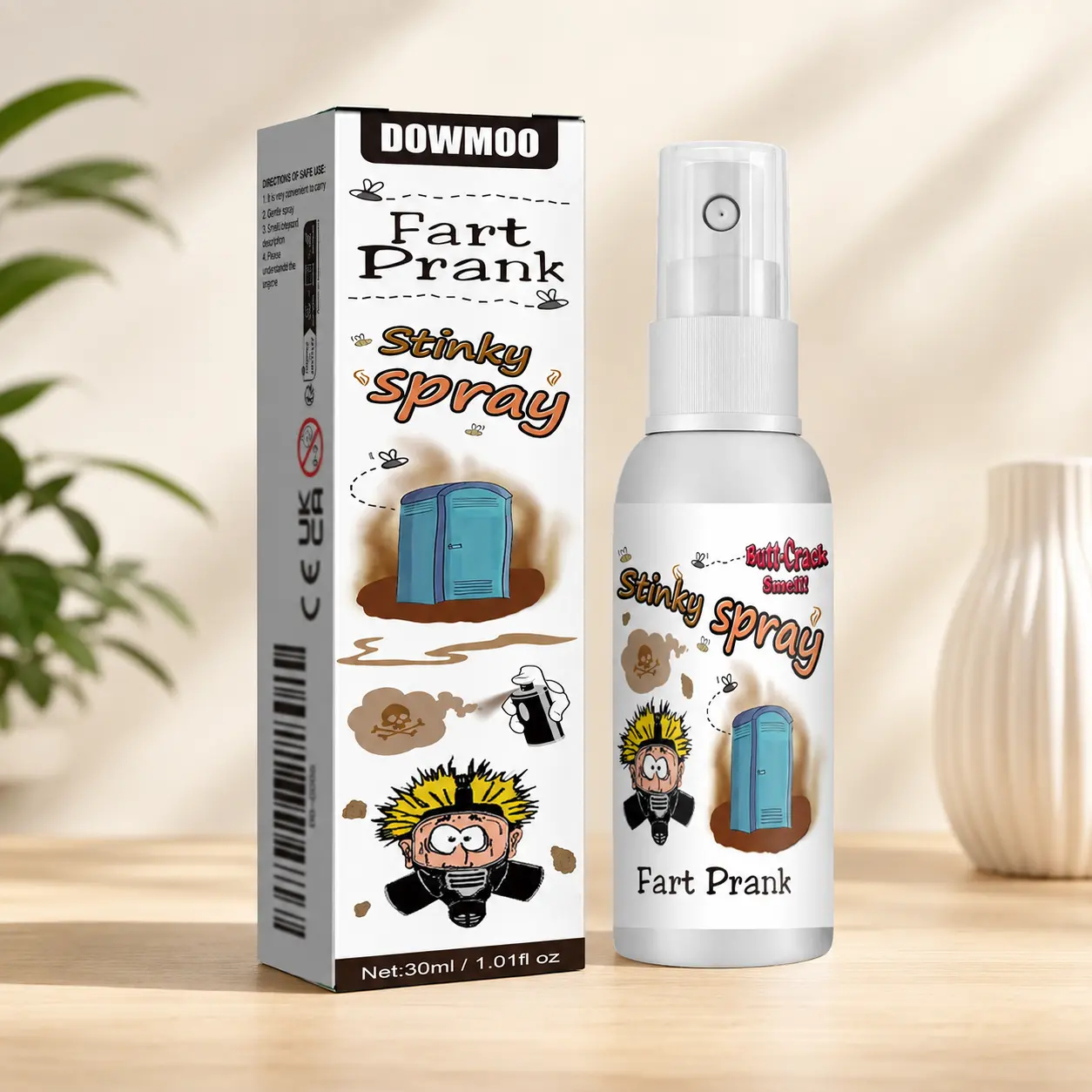 Dowmoo Fart Spray Prank Toy - Discreet Mini Bottle, Long-Lasting Strong Odor Gag Gift for Parties (Home & Festive Party Supplies)