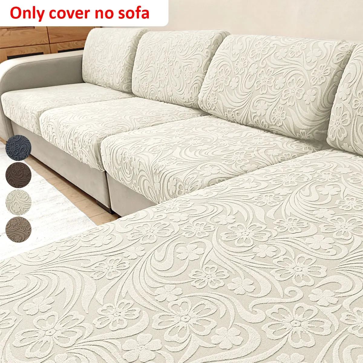 Floral Pattern Stretch Sofa Cover, All-Season, Machine & Hand Washable, Scratch & Slip Resistant, Breathable Fabric, Elastic Fit, Non Slip Couch Cover, Stretch Sofa Slipcover, Slipcover For Sofa, Sofa Couch Covers