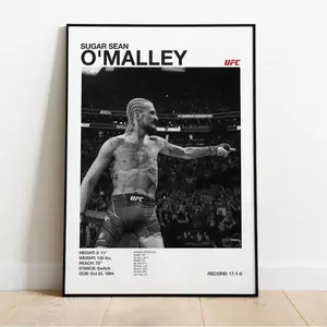 Sean O'Malley poster UFC Sugar Sean black and white poster