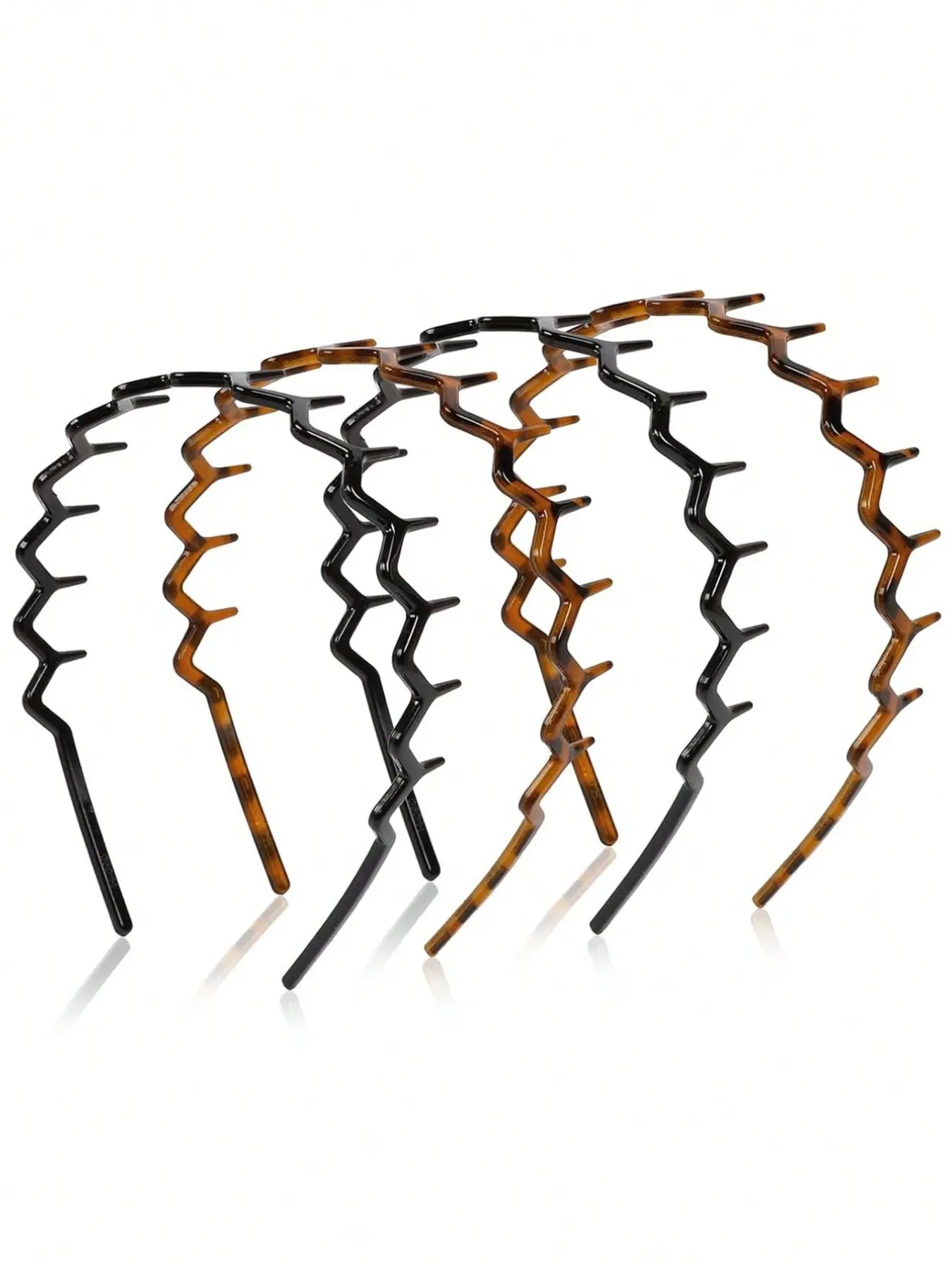Zig Zag Headbands For Women Teen Girls Men, Plastic Hair Bands With Teeth Thin Zigzag Head Bands For Women's Hair, Non Slip Black Comb Hairbands Hair Accessories, 4 Packs Hair Hoop ,Home,Skincare Headband, Headband Set