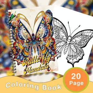 Butterfly Mandala Adult Coloring Book, 20 Thick Pages, Unique Cover and Beautiful Design, Perfect Gift for Teens and Adults