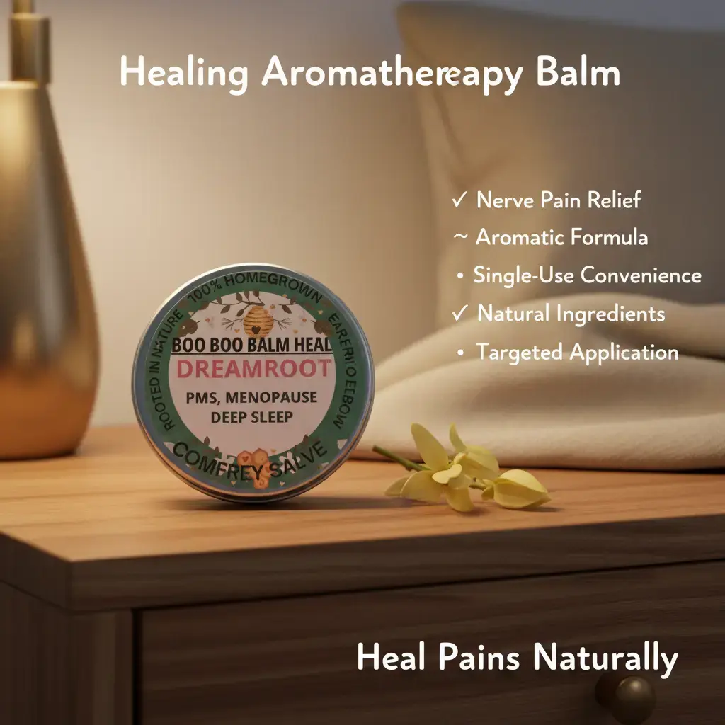 Boo Boo Balm Heal Dreamroot - Healing Aromatherapy Essential Oil Balm for Relaxation, Nerve Pain Calming & Aches Relief, Single Item Body Care Support