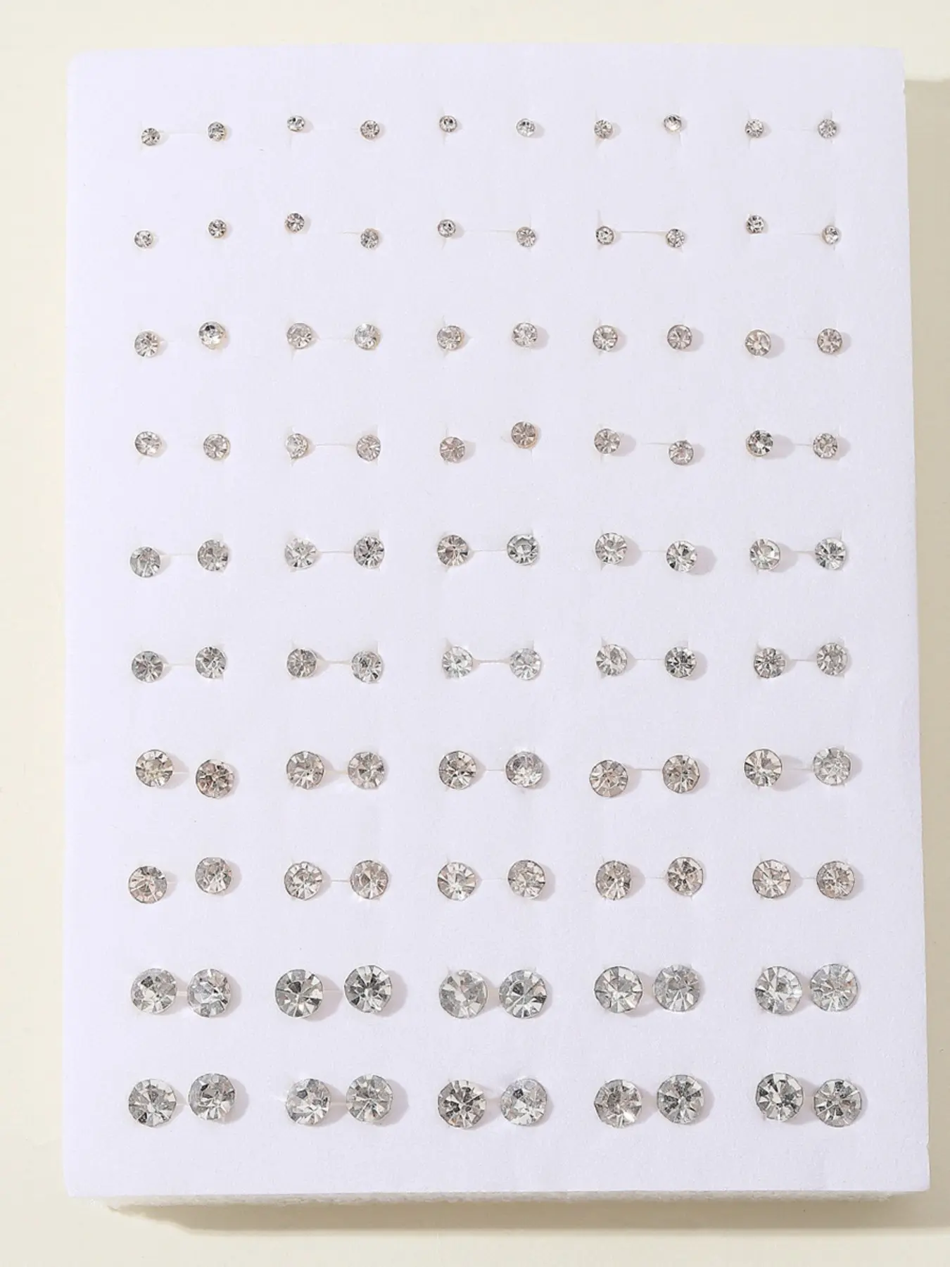 50 Pairs Plastic Stud Earrings for Sensitive Ears, Hypoallergenic Earrings, Cz Soft Backing, Multicolor Cubic Zirconia, Unisex Casual Jewelry, Stud Earrings Set