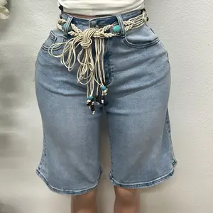 Sky Blue Denim Shorts, Accessorize with String Jeweled Belt