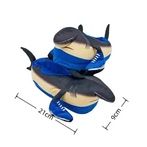 2025 New Fashion Italian Brainrot Tung Tung Tung Sahur Plush Slippers Tungtung Sahur Tralalero Tralala Shark Soft Plush Shoes