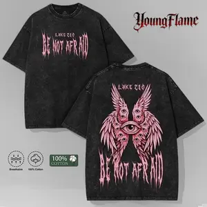 Be Not Afraid Angel Washed Oversized Tee – Luke 2:10 Christian Faith Graphic T-Shirt Vintage Y2K Streetwear Heavyweight Unisex | Religious Gift boys merch Casual men fashion everyday outdoorfun t-shirt gift