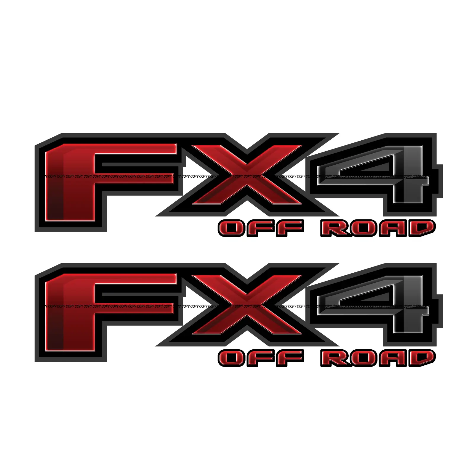 FX4 Off Road F_Red Decal Replacement Sticker / Metallic Red