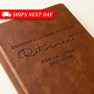 Personalized Retirement Journal - Custom Engraved Keepsake Book for Coworkers, Teachers & Friends - 4 Finishes & 2 Sizes