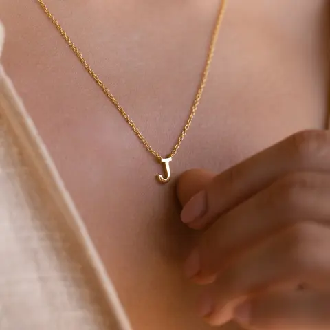 Dainty Initial Necklace by Caitlyn Minimalist - Custom Letter Charm Necklace in Gold & Silver - Minimalist Jewelry - Personalized Christmas Gifts for Friends