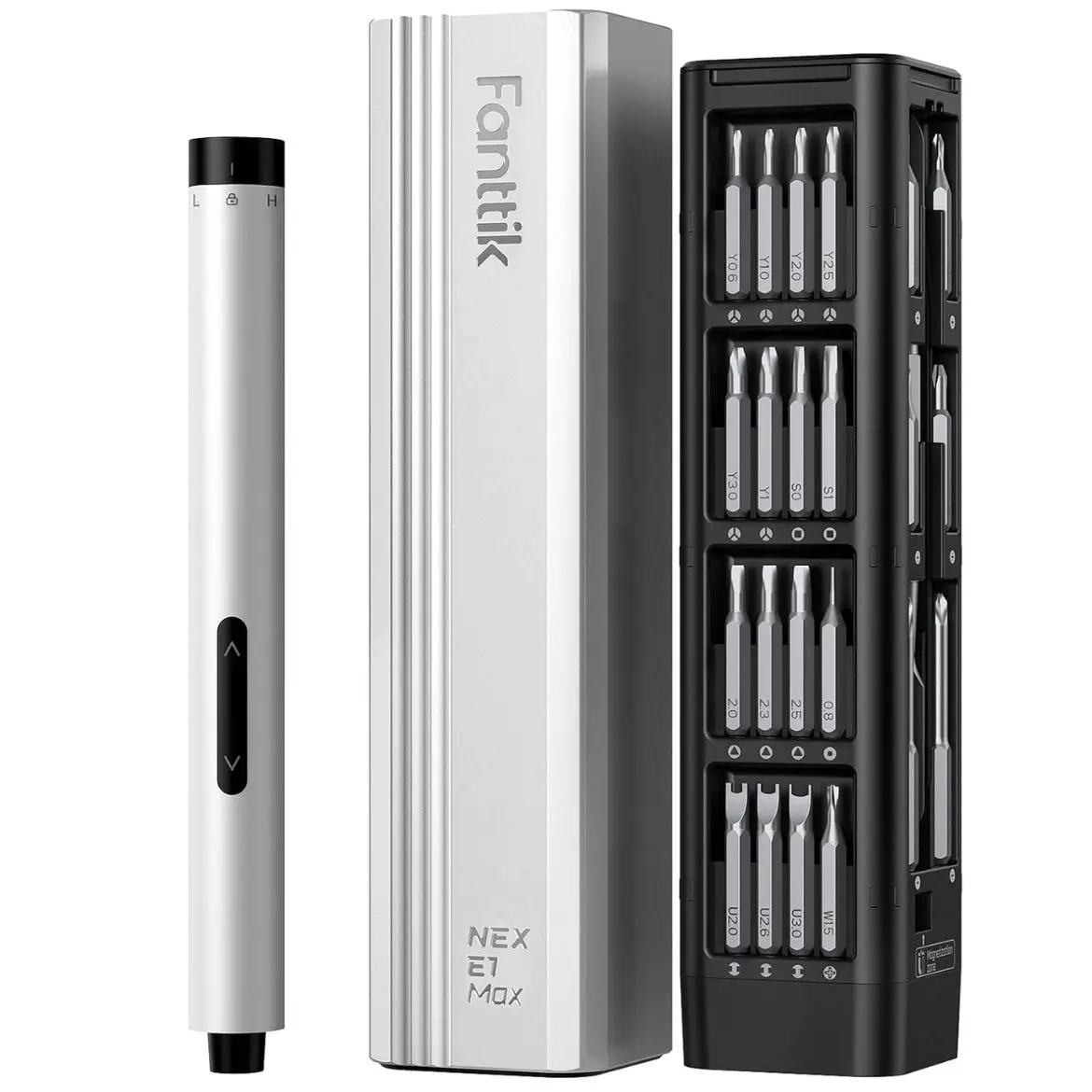 Fanttik E1 Max 3.7V Electric Screwdriver, Mini Precision Screwdriver Set, 50 Magnetic Bits, Magnetic Storage, 5/32‘’Hex, Repair Tool Kit for Electroni