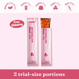 LeafStory Metabolism Reset Jelly (2 Sticks): Pomegranate Flavor, Support Metabolism & Energy, Support Digestion & Gut Health, Sugar-Free, Skin Elasticity, Hair & Nails, Gluten-Free, Non-GMO, Gelatin-Free