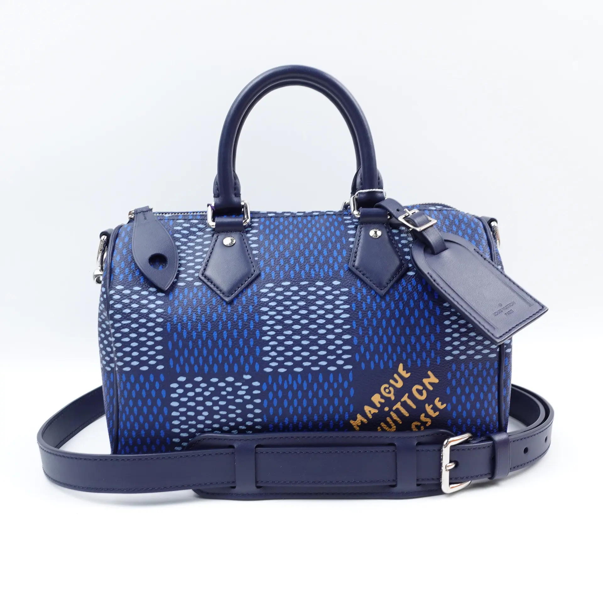 Pre-owned Louis Vuitton Canvas Shoulder Bags Speedy 25 Bandouliere Blue Crossbody Bag T10420114