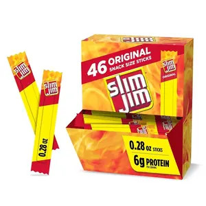 Slim Jim Smoked Meat Sticks, Original Flavor, 6g Protein Per Serving, Snack Size, Stocking Stuffer, 0.28 oz. (46 Count)