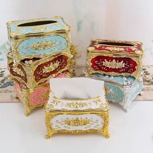 Acrylic Paper Towel Holder Stand, Desktop Organizer with Rose Design & Diamond Accents, Home Kitchen Bedroom Decor Storage Box